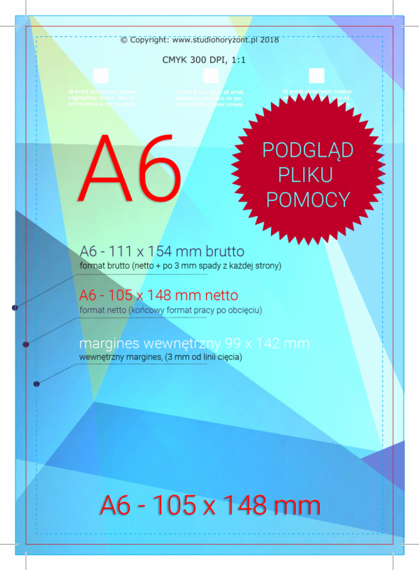 ulotka A6, druk pełnokolorowy obustronny 4+4, na papierze kredowym, 250 g, 1000 sztuk