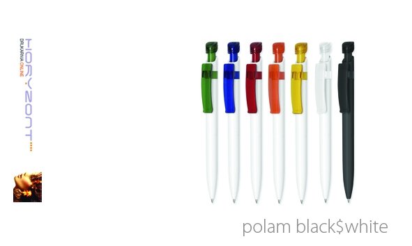 długopis POLAM z nadrukiem, 100 sztuk Pantone z palety do wyboru 1+0