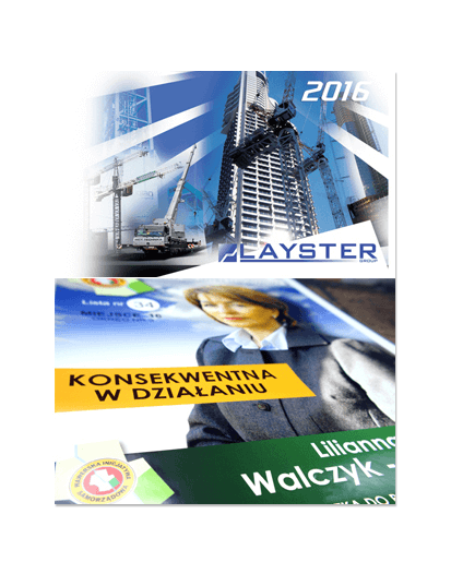 ulotka 2xDL składana do DL, druk pełnokolorowy obustronny 4+4, na papierze kredowym, 250 g, 125 sztuk