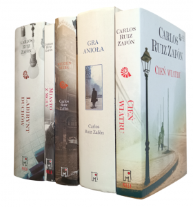 Carlos Ruiz Zafon x5 • Cykl Cmentarz Zapomnianych Książek. Cień wiatru -  Gra Anioła - Więzień nieba - Labirynt duchów [komplet] + Miasto z mgły