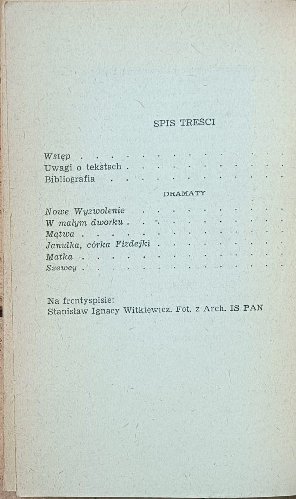 Stanisław Ignacy Witkiewicz - Wybór dramatów | BN