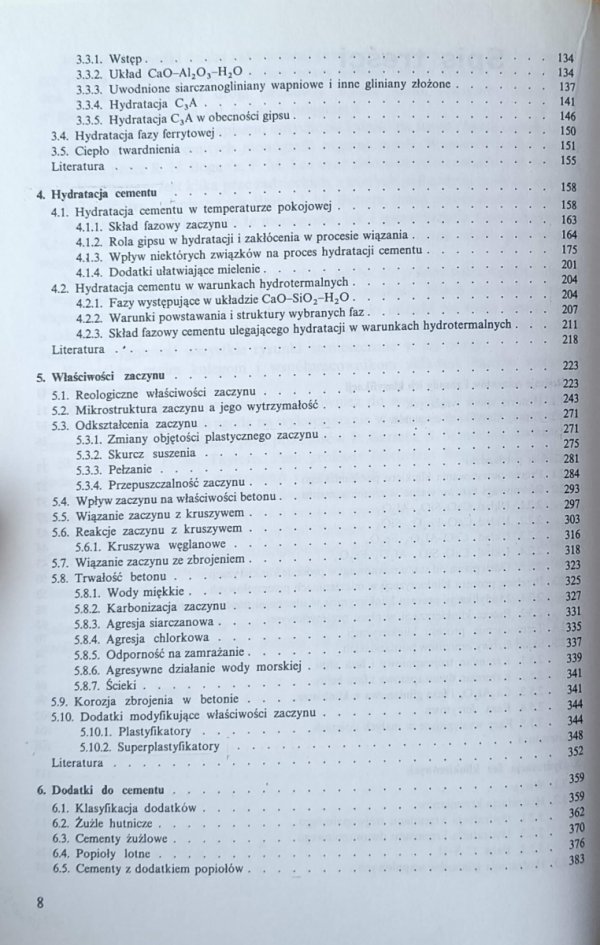 Wiesław Kurdowski Chemia cementu - spis treści