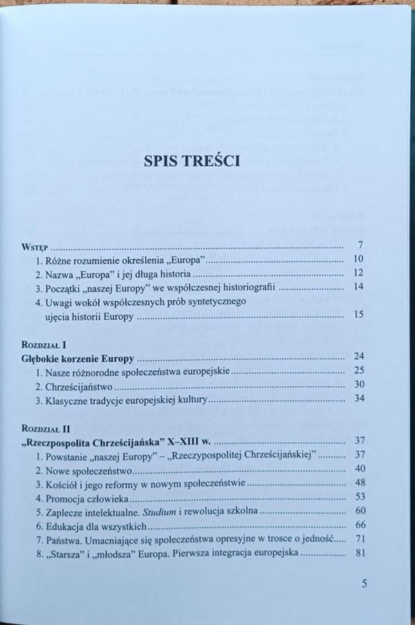 Jerzy Kłoczowski • Nasza tysiącletnia Europa - spis treści
