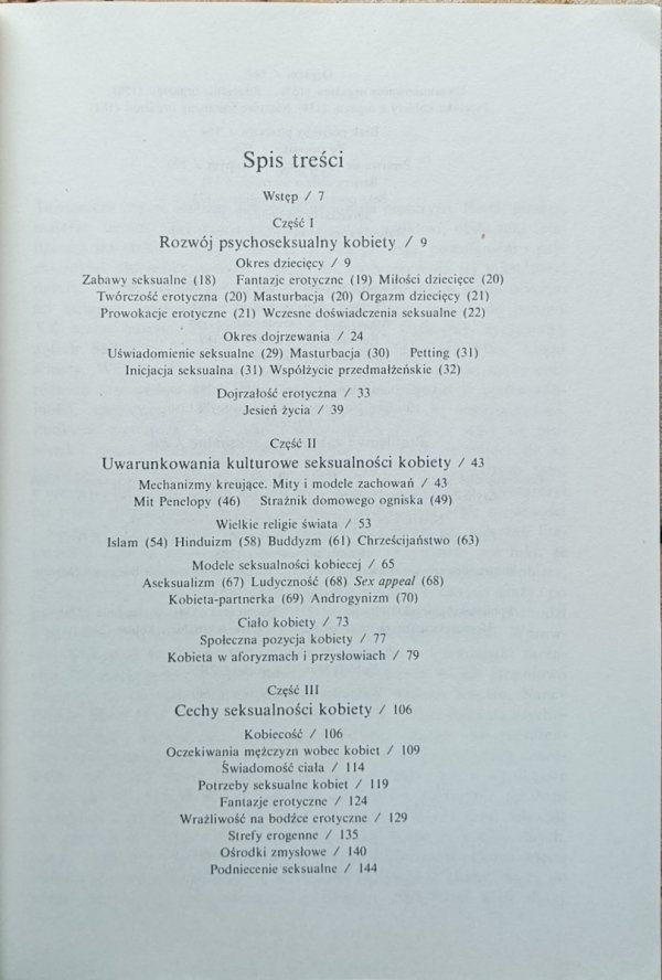 Zbigniew Lew-Starowicz  Kobieta i Eros - spis treści