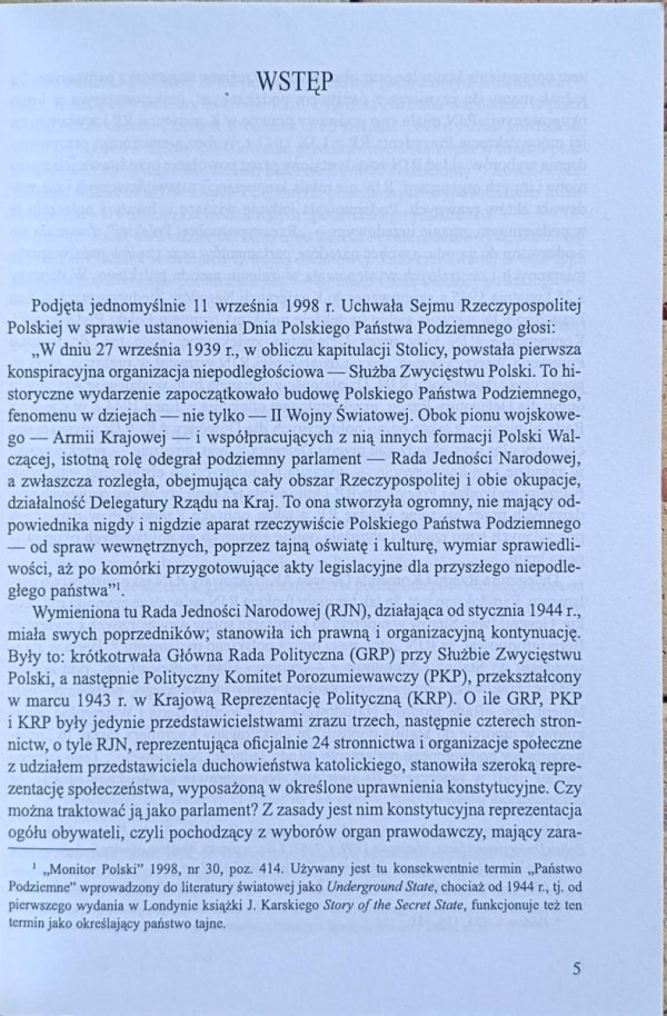 Stanisław Dzięciołowski - Parlament Polski Podziemnej 1939-1945 - wstęp