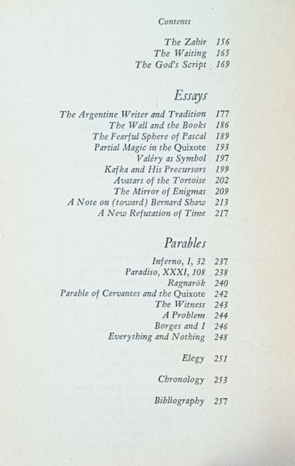 Jorge Luis Borges  Labyrinths. Selected Stories &amp; Other Writings -  spis treści