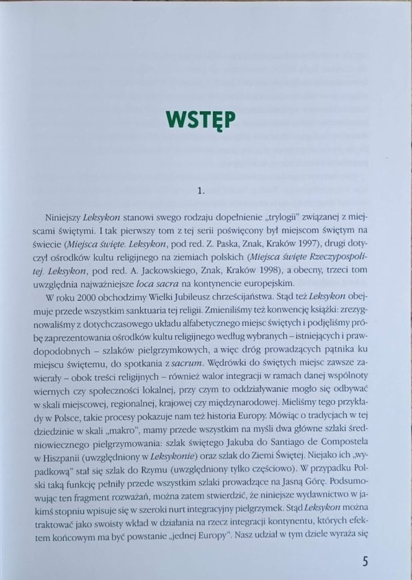 Szlaki pielgrzymkowe Europy. Leksykon - wstęp