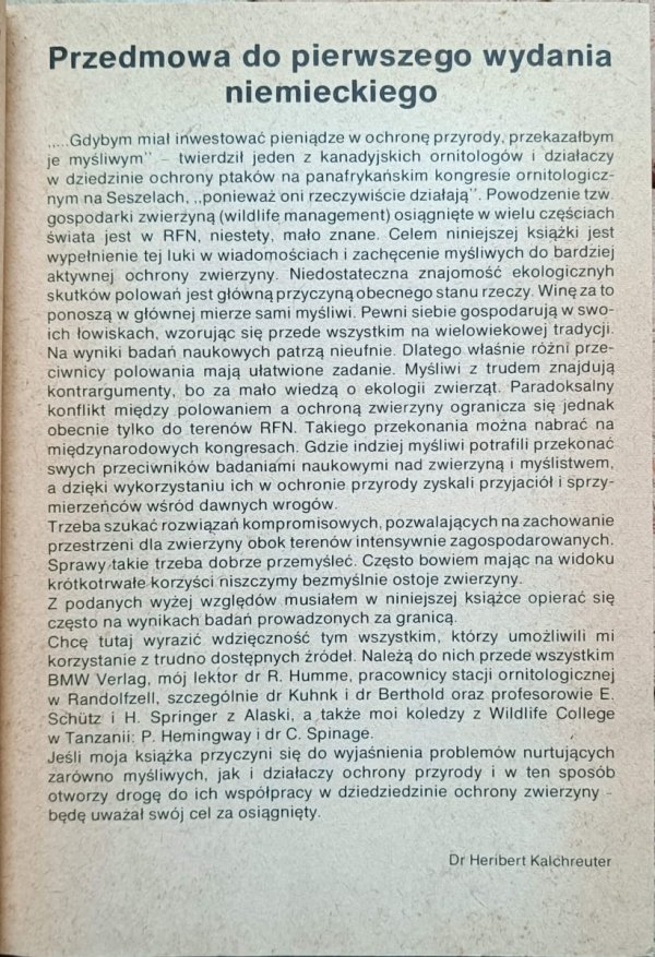 Heribert Kalchreuter - Rzecz o myślistwie. Za i przeciw