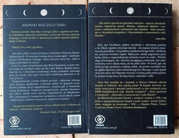 Anne Rice • Cykl Kroniki Wilczego Daru - Wilcze przesilenie - Dar wilka - okładka