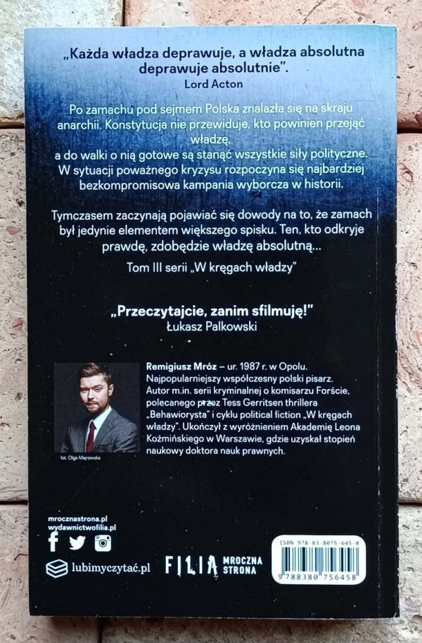 Remigiusz Mróz - Władza absolutna  - okładka