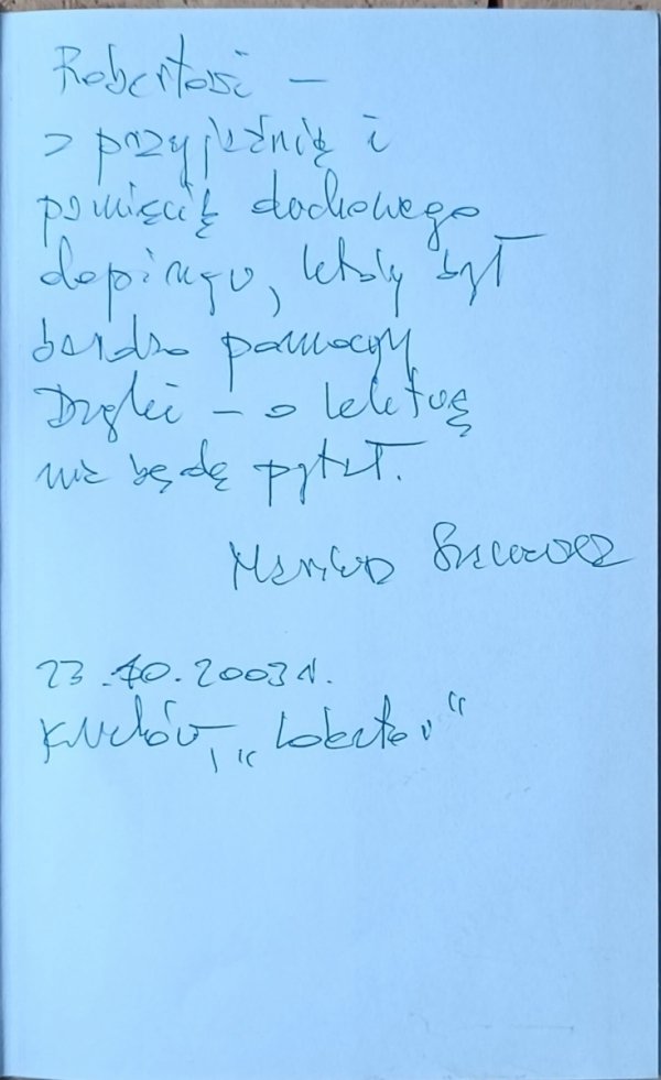 Mariusz Sieniewicz Czwarte niebo - dedykacja autorska