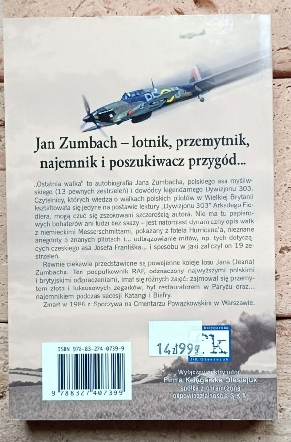 Jan Zumbach - Ostatnia walka - okładka