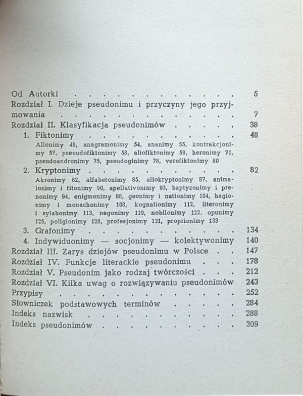 Dobrosława Świerczyńska - Polski pseudonim literacki - spis treści
