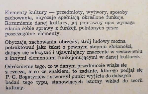 Piotr Bogatyriew Semiotyka kultury ludowej