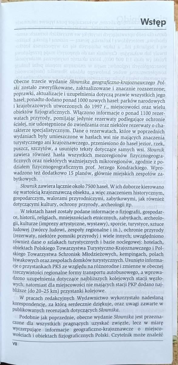 Słownik geograficzno-krajoznawczy Polski - wstęp