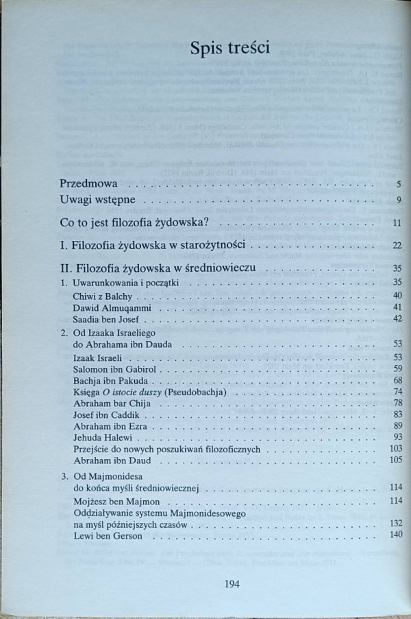 Heinrich i Marie Simon • Filozofia żydowska - spis treści