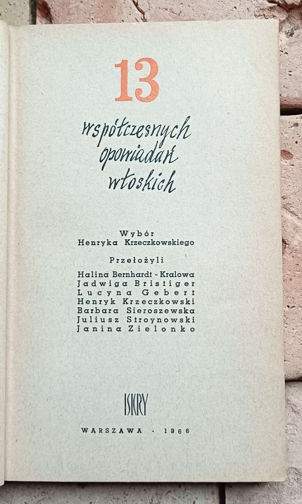 13 współczesnych opowiadań włoskich | Calvino Moravia Pasolini