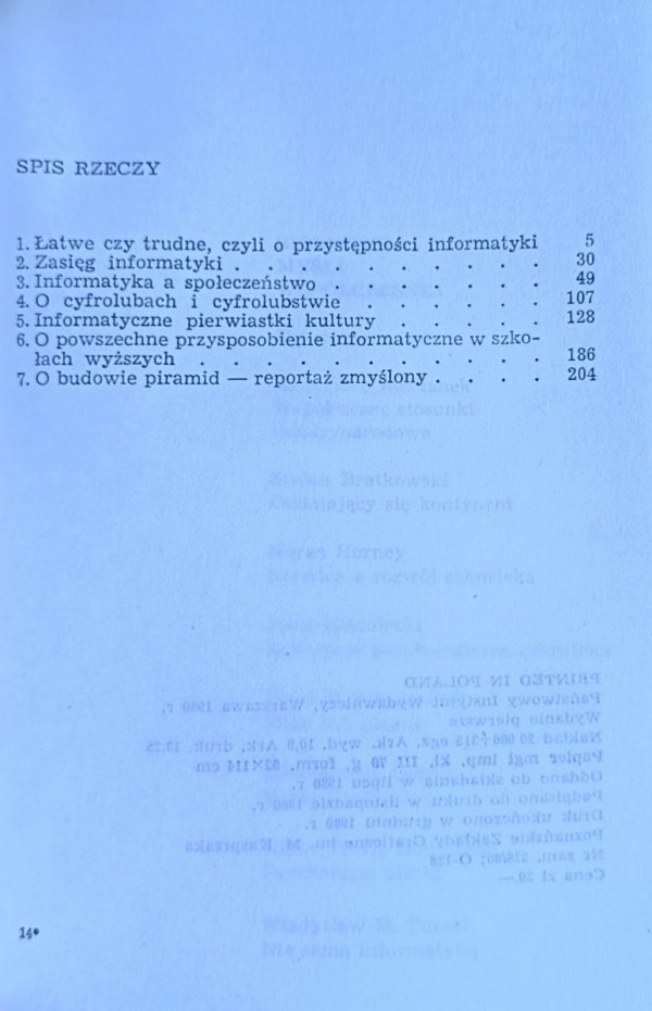Władysław M. Turski Nie samą informatyką - spis treści