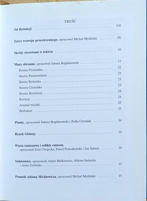 Katalog Zabytków Sztuki - Kraków | Mury Obronne Planty Rynek Główny