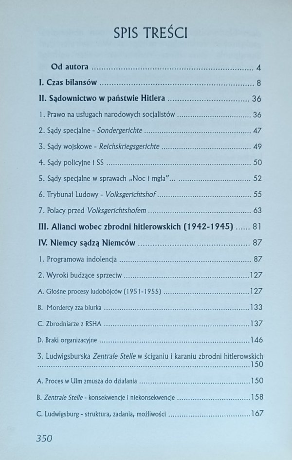 Henryk Sołga • Niemcy. Sądzący i sądzeni 1939-2000 - spis treści