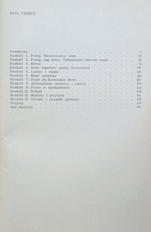 Alfred Leslie Rowse • Anglia w epoce elżbietańskiej - spis treści