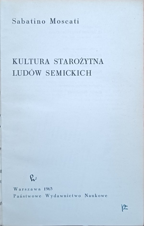 Sabatino Moscati  Kultura starożytna ludów semickich 