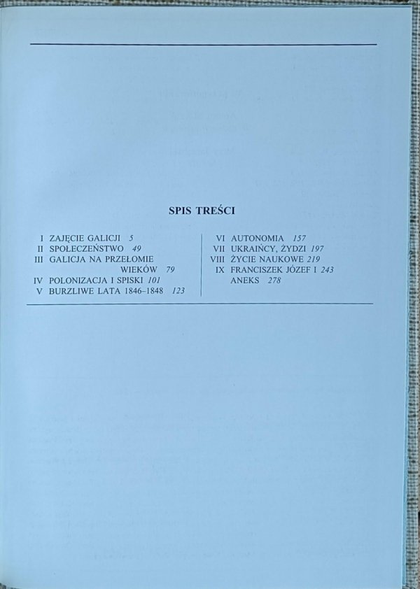 Zbigniew Fras - Galicja | A to Polska właśnie - spis treści
