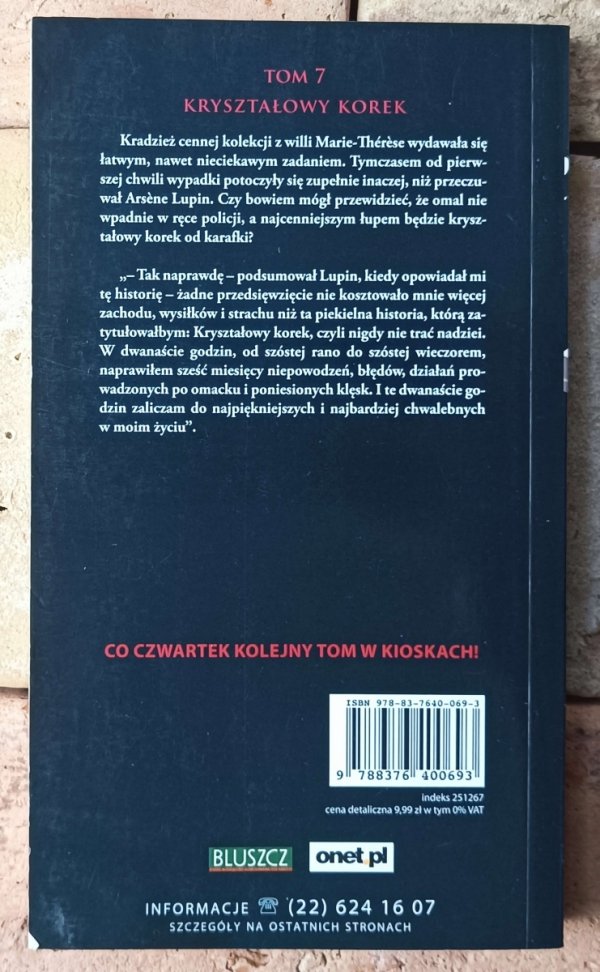 Maurice Leblanc • Arsene Lupin tom 7. Kryształowy korek - okładka