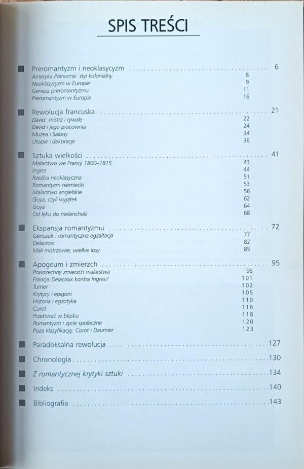 Gerard Legrand • Sztuka Romantyzmu Klasycy Sztuki -  spis treści