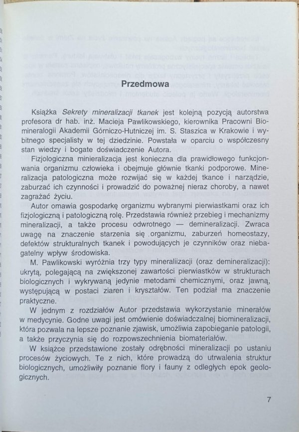 Maciej Pawlikowski - Sekrety mineralizacji tkanek - przedmowa