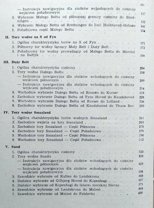 Locja cieśnin Bałtyku • Mały Bełt, tory wodne na S od Fyn, Duży Bełt, tory wodne Smaaland, Sund