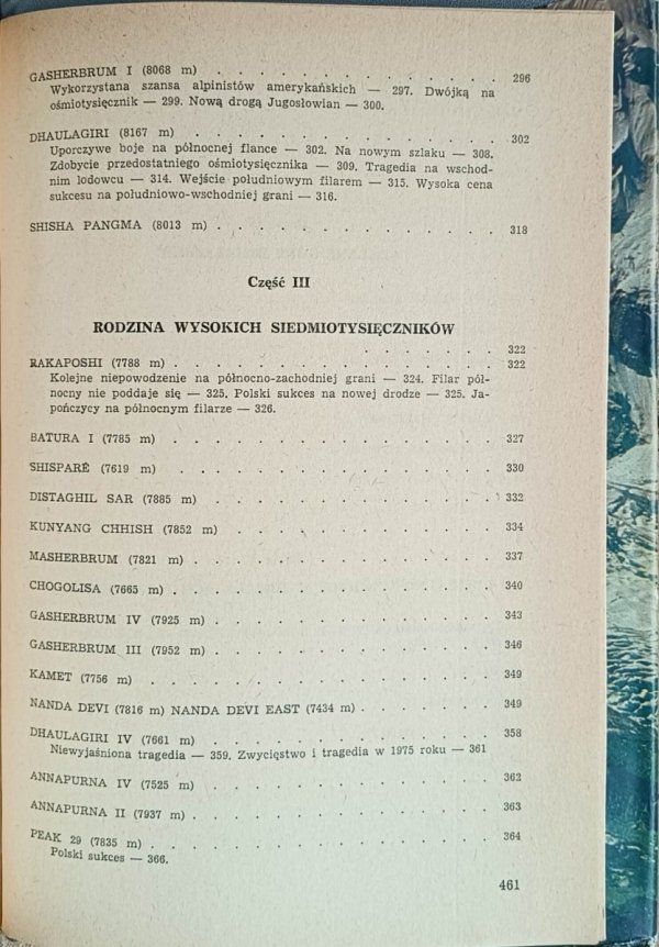 Janusz Kurczab, Zbigniew Kowalewski - Na szczytach Himalajów  - spis treści