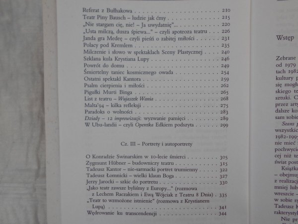 Elżbieta Morawiec  Seans pamięci. Szkice o dramacie i teatrze, spis treści