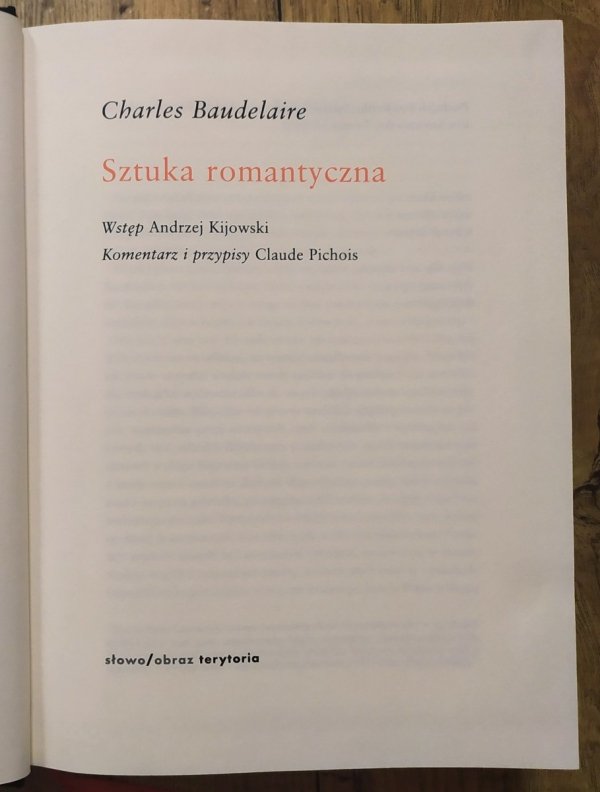 Charles Baudelaire Sztuka romantyczna - strona tytułowa