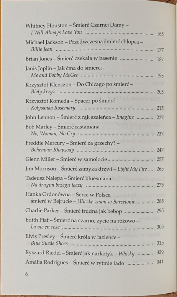 Marek Gaszyński • Śmierć Artysty [Cobain Hendrix Komeda Marley Riedel] - spis treści