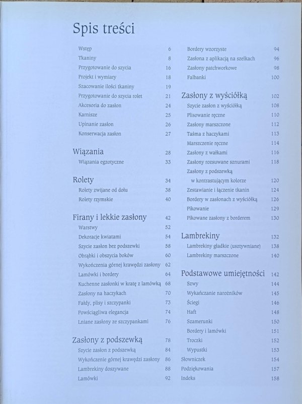 Heather Luke Zasłony, rolety, firany, lambrekiny. Klasyczne i nowoczesne aranżacje okienne - spis tresci