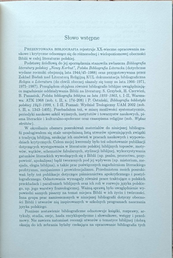 Grzegorz Kramarek • Tradycja biblijna w literaturze polskiej - wstep