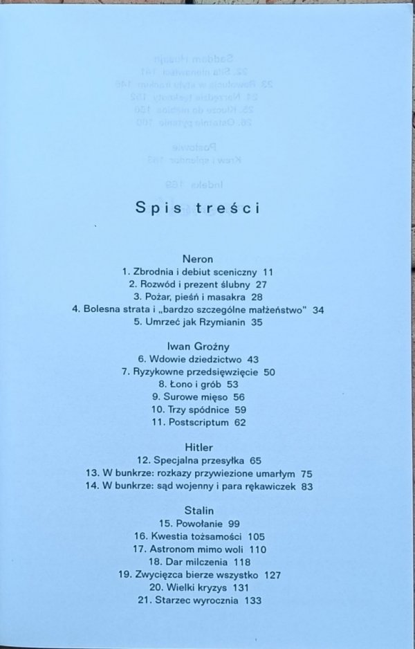Daniel Myerson • Pięciu tyranów | Neron Hitler Stalin - spis treści