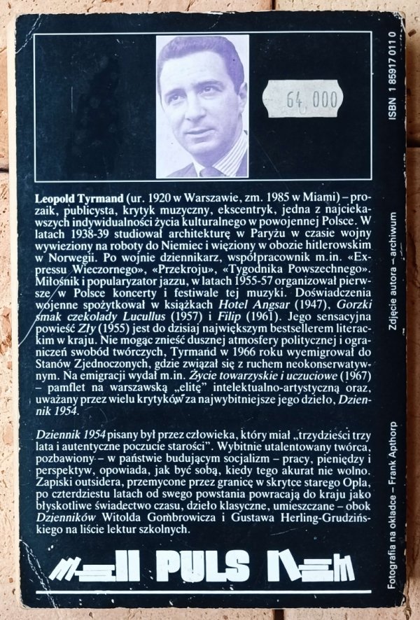Leopold Tyrmand Dziennik 1954