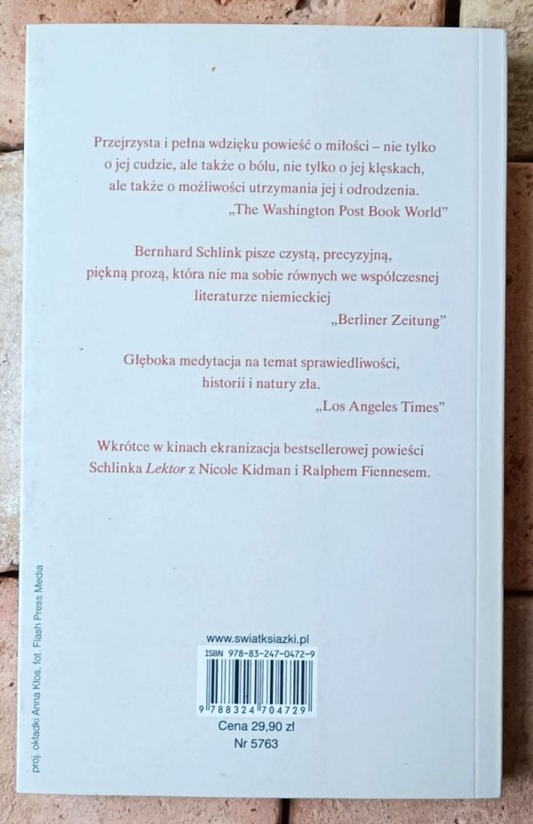 Bernhard Schlink  Powrót do domu - okładka