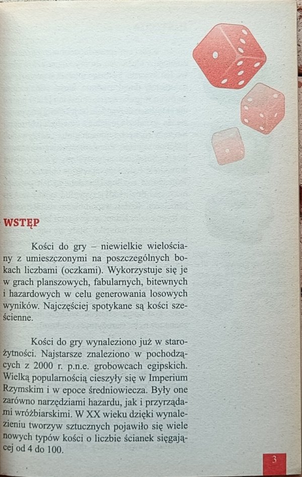 Jacek Nowak - Gry w kości - spis treści