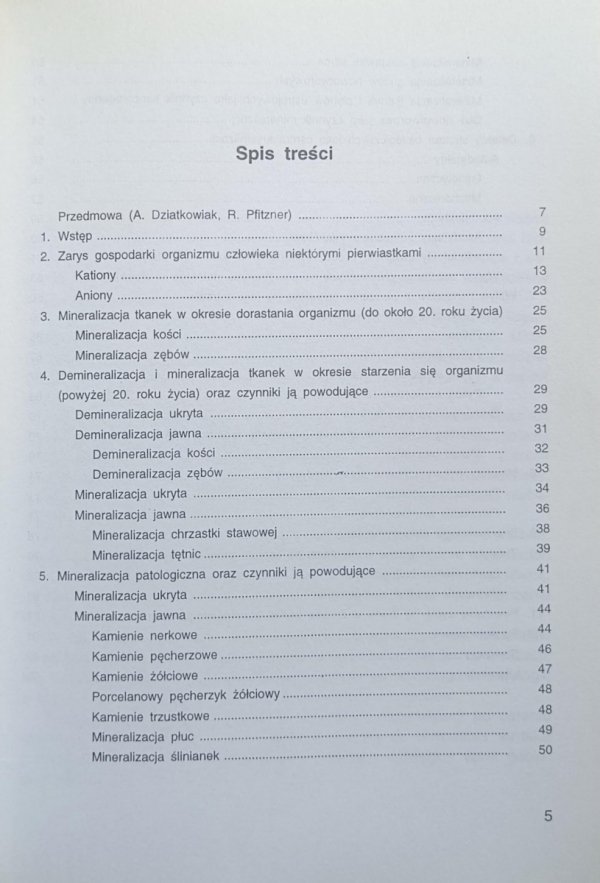 Maciej Pawlikowski - Sekrety mineralizacji tkanek - spis treści