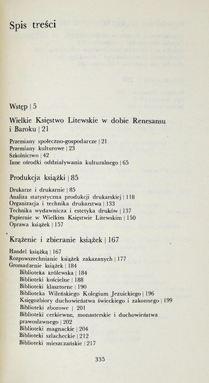 Maria Barbara Topolska • Czytelnik i książka w Wielkim Księstwie Litewskim w dobie Renesansu i Baroku [Książki o Książce], spis tresci