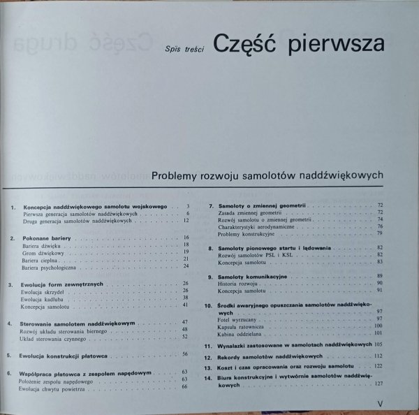 Edmund Cichosz Rozwój samolotów naddźwiękowych - spis treści