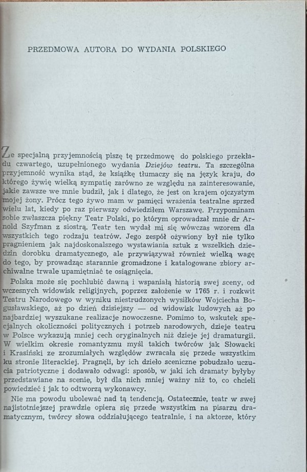 Allardyce Nicoll Dzieje teatru - przedmowa