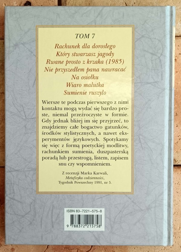  Jan Twardowski  Utwory zebrane. Tom 7 - okładka