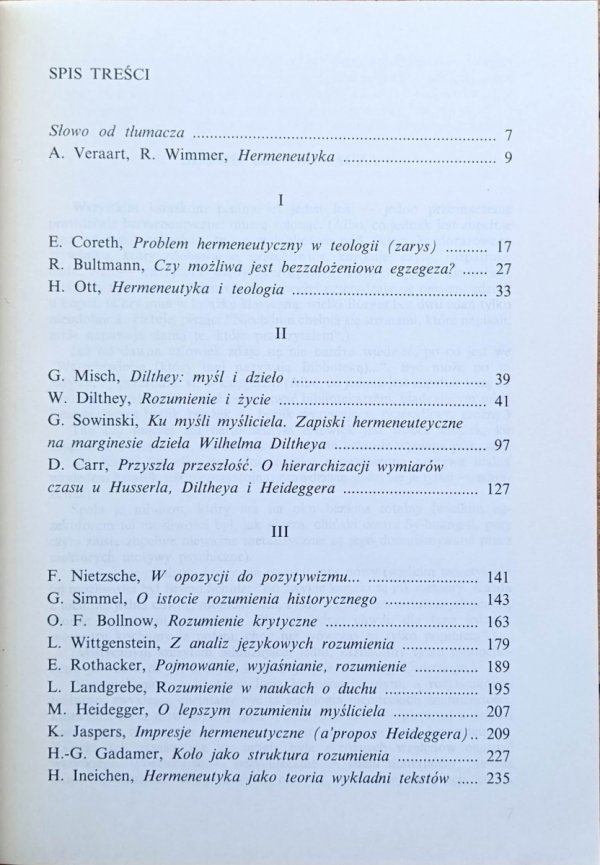 Grzegorz Sowiński • Wokół rozumienia | Nietzsche Heidegger Gadamer - spis treści