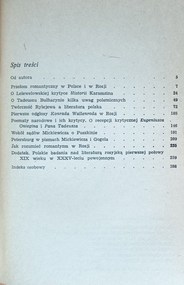 Bohdan Galster • Paralele romantyczne. Polsko-rosyjskie powinowactwa literackie - spis treści