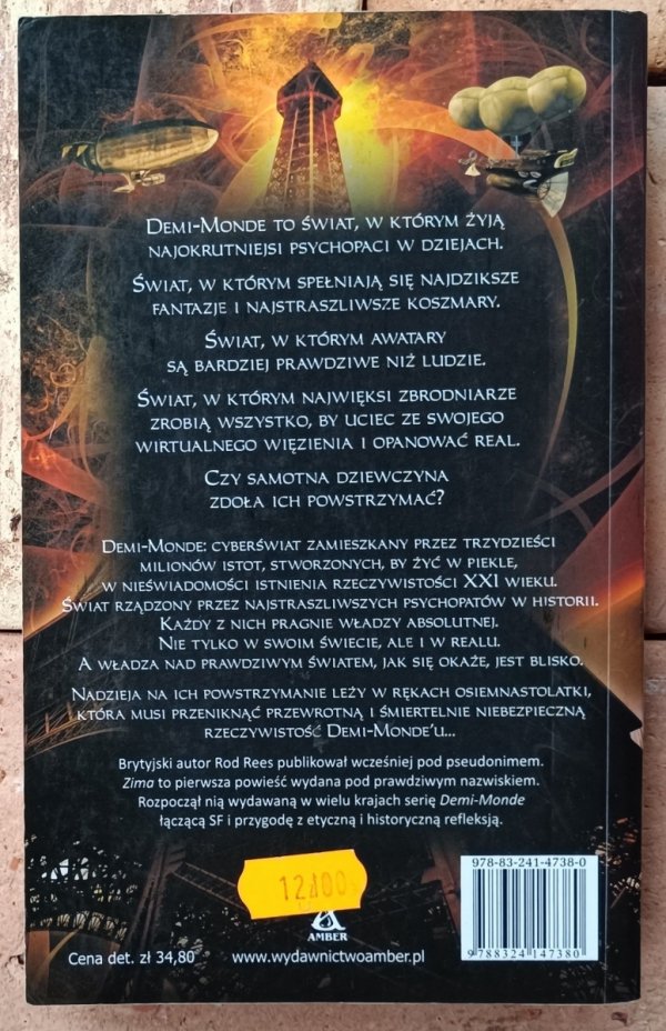 Tył okładki książki Demi Monde Zima autorstwa Rod Rees