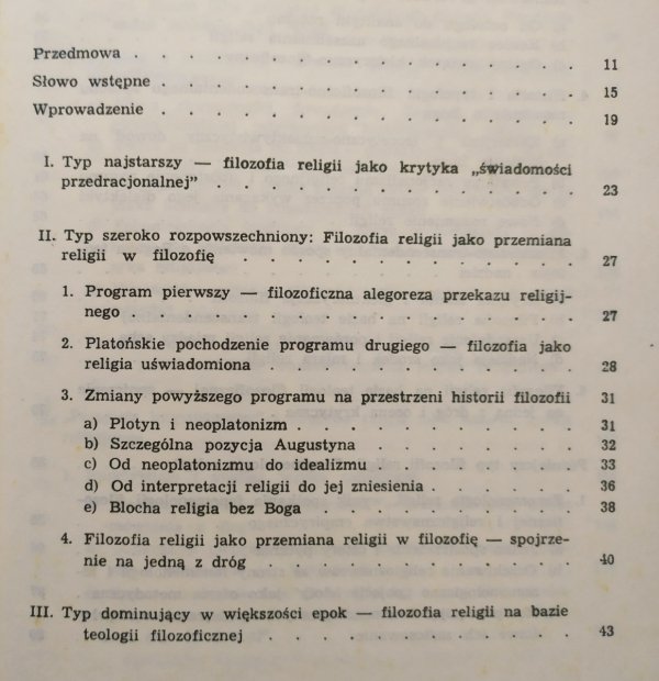 Richard Schaeffler Filozofia religii - spis treści